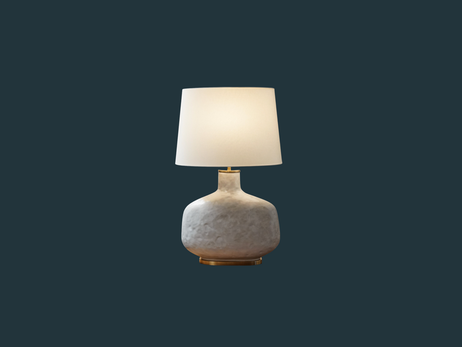 Antiqued White Ceramic Table Lamp