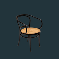 French Bent Wood Cane Dining Chairs (Set of 4)
