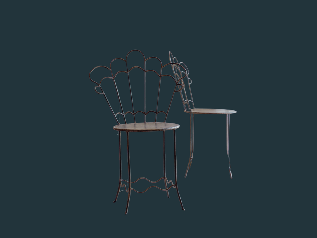 Vintage Indian Iron Chairs (set of 6)