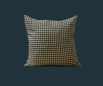 222. Handmade Black and White Check Pillow