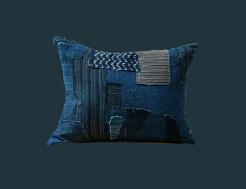 29. Handmade Vintage Denim Patchwork Pillow