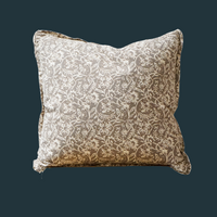 36. Taupe and Ivory Florals Pillow