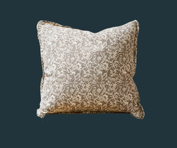 36. Taupe and Ivory Florals Pillow