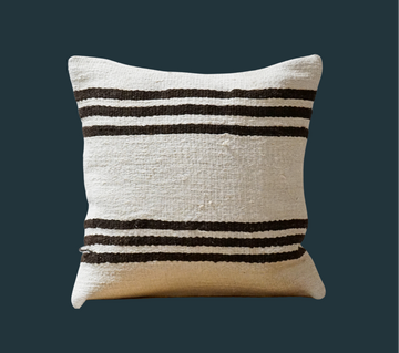65. Handmade Turkish Striped Hemp Kilim Pillow