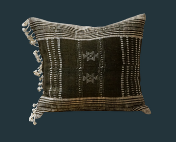79. Handmade African Textile Pillow with Fringe