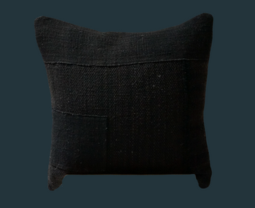 74. Handmade Black Textured Weave Pillow