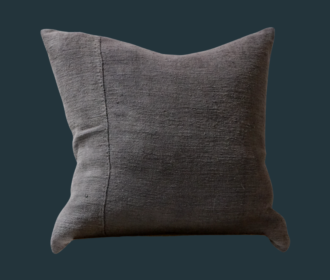 72. Handmade Charcoal Linen Pillow