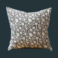 62. Handmade Grey and White Floral Pillow