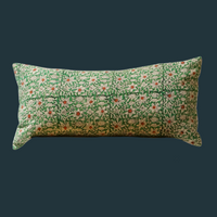 40. Handmade Floral Block Print Lumbar Pillow