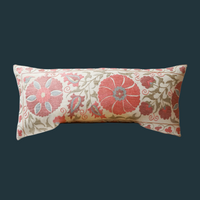 109. Handmade Vintage Suzani  Textile Lumbar Pillow