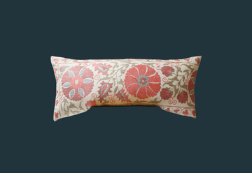 109. Handmade Vintage Suzani  Textile Lumbar Pillow