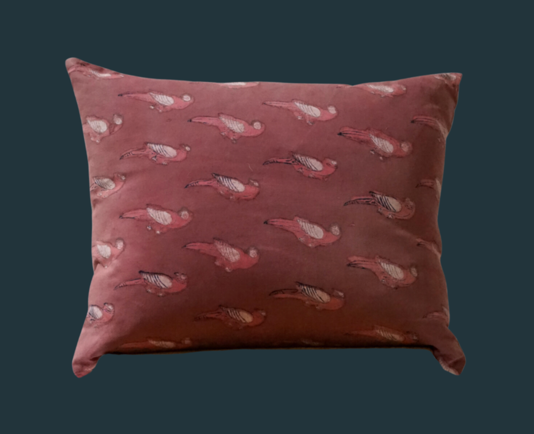 96. Handmade Vintage Parrot Pillow