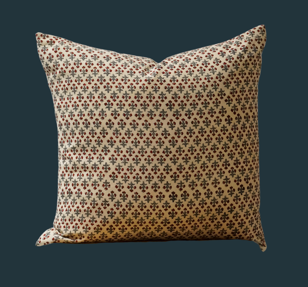 95. Handmade Block Print Textile Pillow