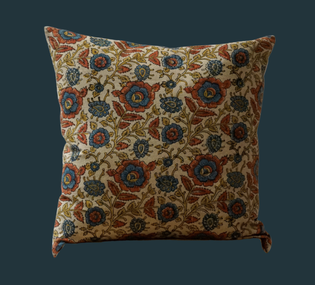 91. Handmade Block Print Textile Pillow