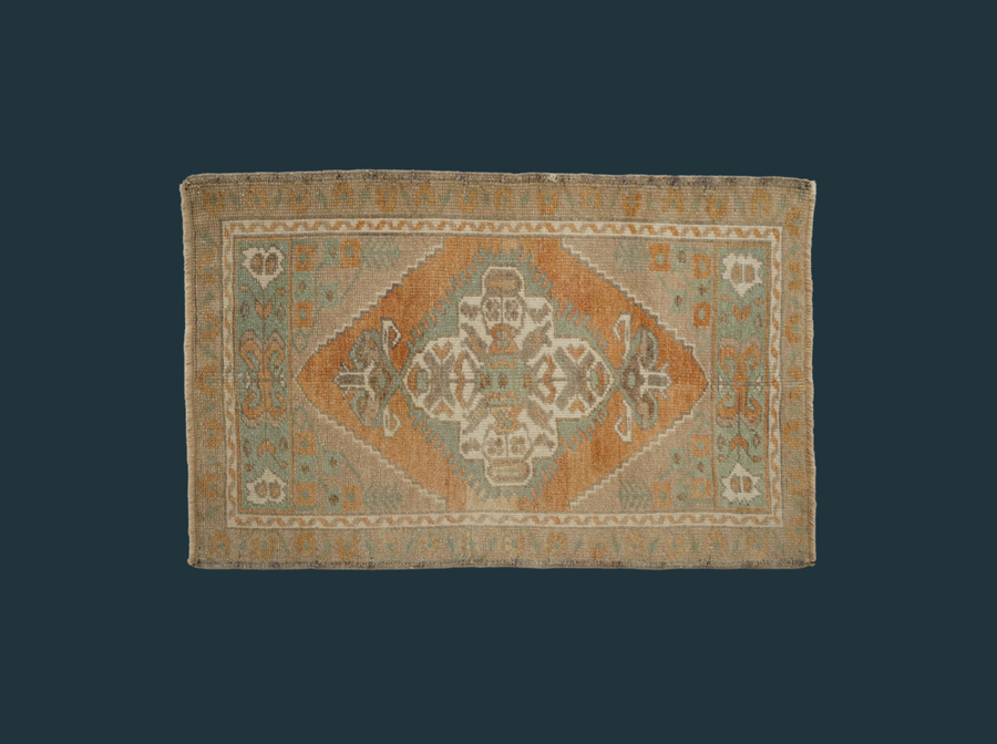 Small Vintage Turkish Rug 199.
