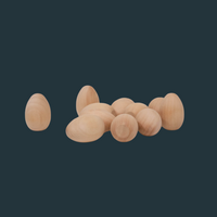 Hand Carved Wooden Eggs Set