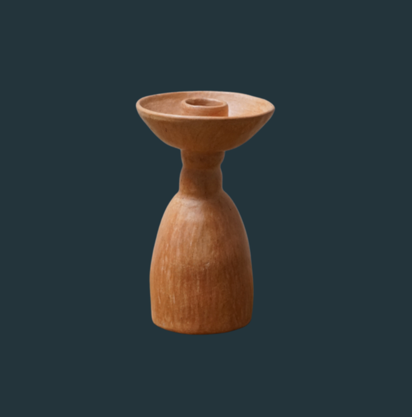 Mexican Clay Candleholder: Light Terracotta