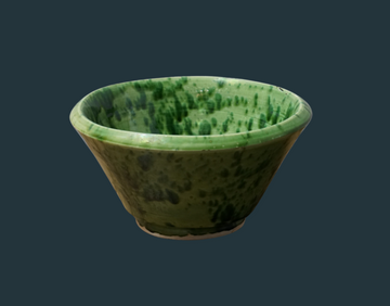 Vintage Ceramic Green Splatter Bowl