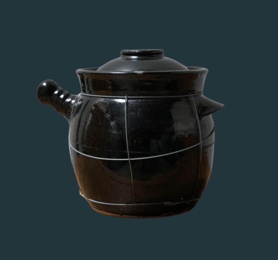 Vintage Glazed French Crock w/ Lid