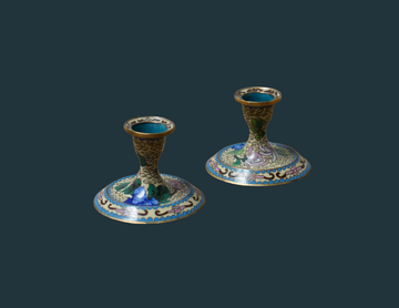 Cloisonné Candle Holders (set of two)