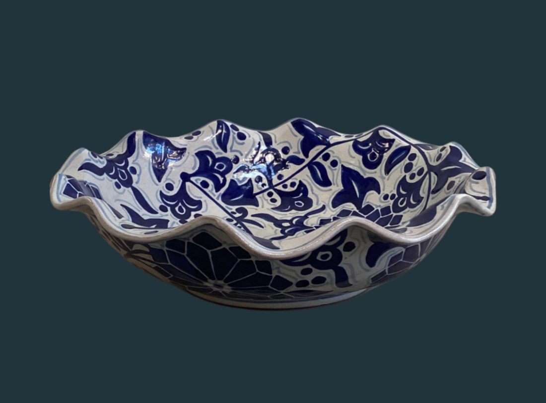 Hand Painted & Scalloped Talavera Bowl