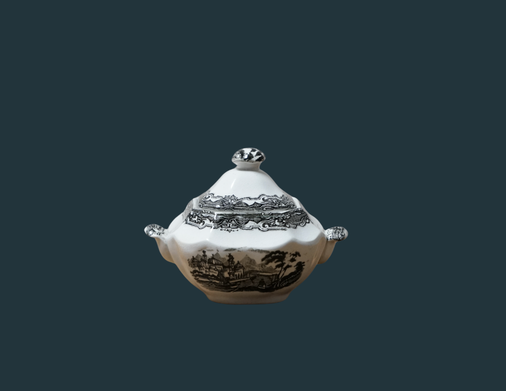Antique Spanish Lidded Bowl