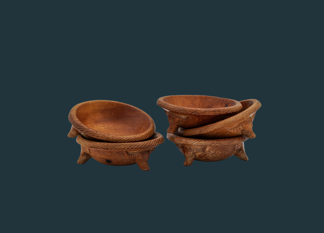 Hand Carved Ethiopian Mango Wood Bowls (set of 6)