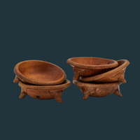 Hand Carved Ethiopian Mango Wood Bowls (set of 6)