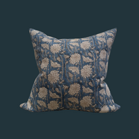 4. Handmade Block Print Floral Pillow