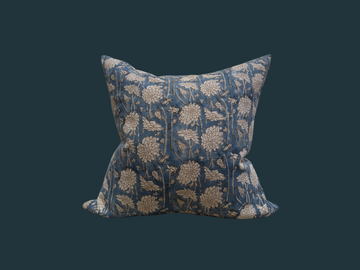 4. Handmade Block Print Floral Pillow