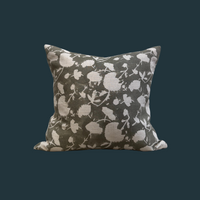 2. Handmade Block Print Floral Pillow