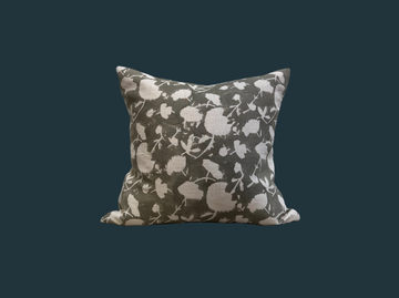 2. Handmade Block Print Floral Pillow