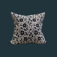 1. Handmade Block Print Floral Pillow