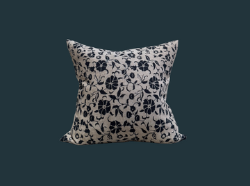 1. Handmade Block Print Floral Pillow