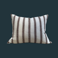Handmade Brown & White Striped Pillow
