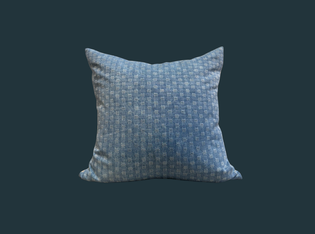 Handmade Blue Stitch Pillow