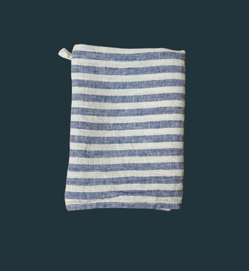 Linen Lined Blue Stripe Kitchen Cloth (set of 2)