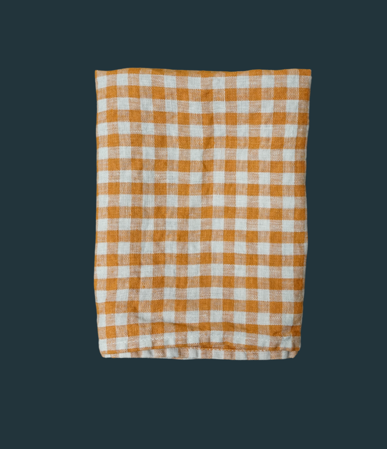 Checkered Linen Kitchen Cloth (Set of 2)