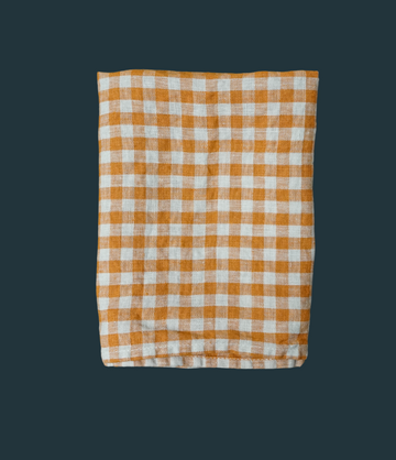Checkered Linen Kitchen Cloth (Set of 2)