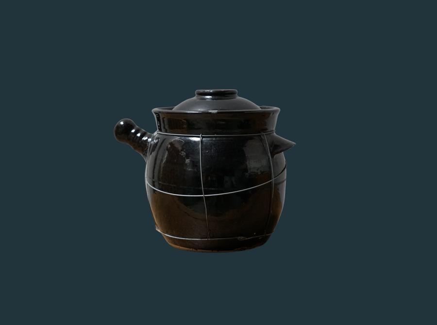 Vintage Glazed French Crock w/ Lid