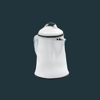 White Enamel Coffee Pot