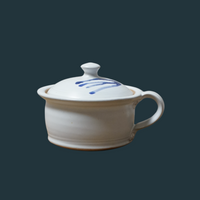 Hand Thrown Mini Crock - White and Blue
