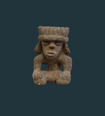Primitive Carved Aztec Figure