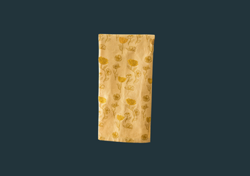 Yellow Poppy Embroidered Tea Towel