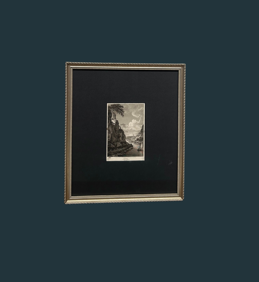 Antique Ink on Paper "On the Banks of the River Tyne" Gatehead Artwork