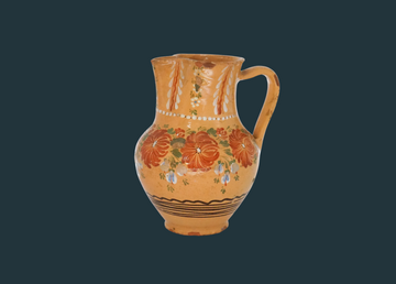 38. Hand Painted Antique Hungarian Pitcher