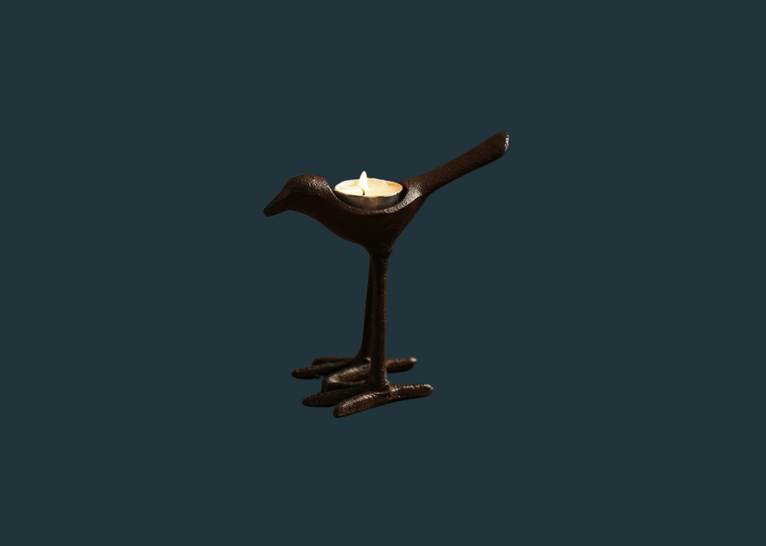 Cast Iron Bird Candle Holder
