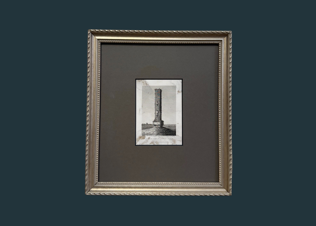 Antique Black and White Framed Drawing