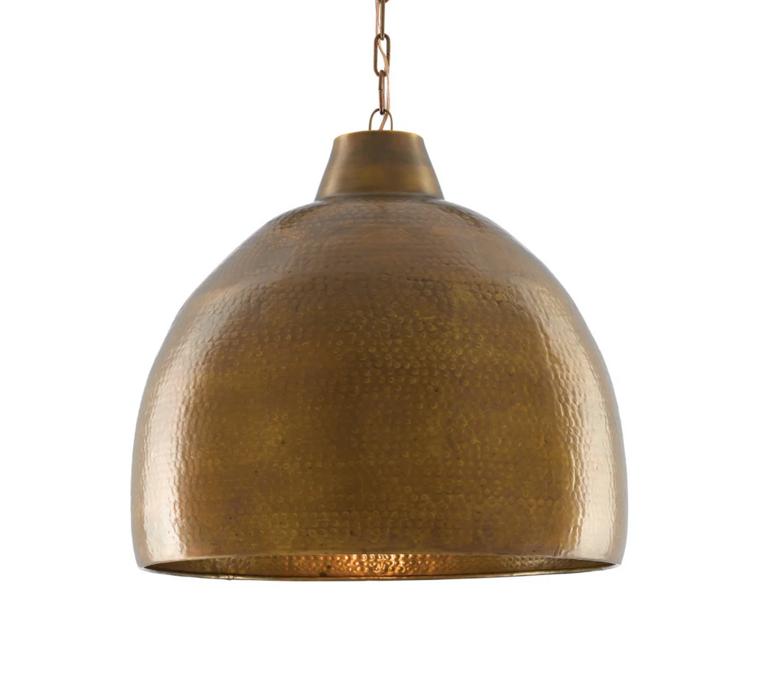 Large Vintage Brass Pendant