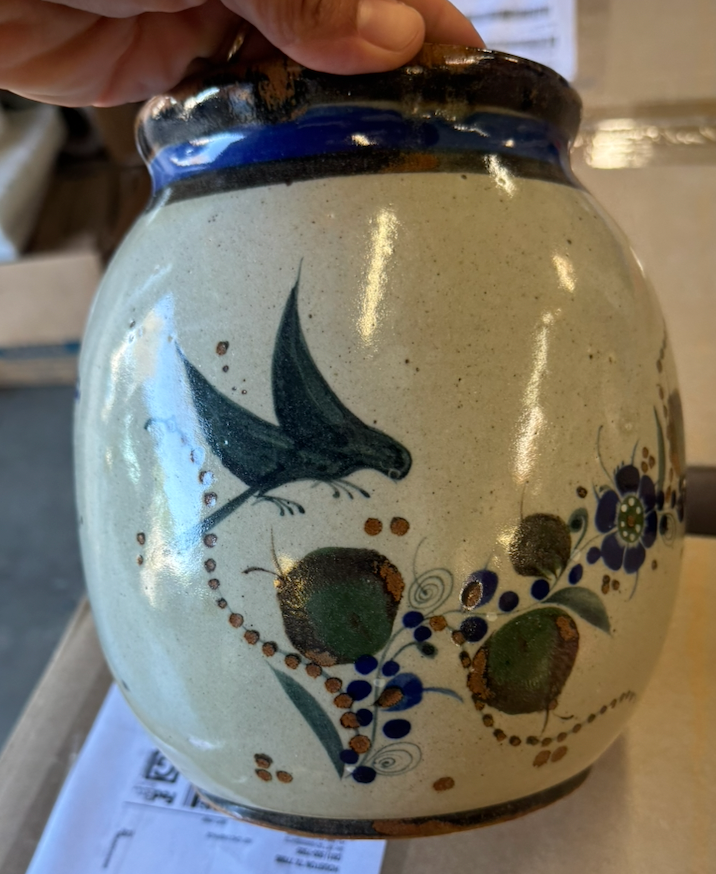 Hand- Painted Ceramic Vase